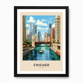 River Walk 7 Chicago Travel Poster Art Print