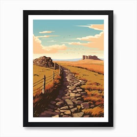 Hadrians Wall Path England 3 Hiking Trail Landscape Art Print