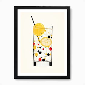 Mid Century Modern Tom Collins Floral Infusion Cocktail 4 Art Print