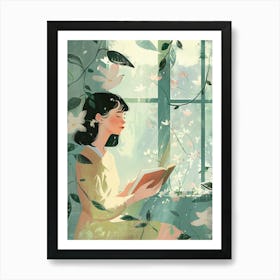 Girl Reading A Book 2 Art Print