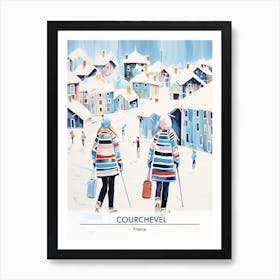 Courchevel   France, Ski Resort Poster Illustration 3 Art Print