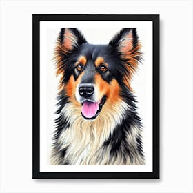 Belgian Sheepdog 5 Watercolour Dog Art Print