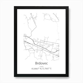 Brdovec,Croatia Minimalist Map Art Print