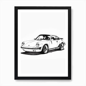 Porche 911 Line Drawing 12 Art Print