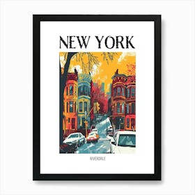 Riverdale New York Colourful Silkscreen Illustration 2 Poster Art Print