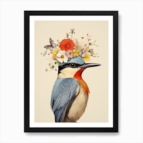 Bird With A Flower Crown Swallow 4 Art Print