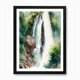 Cascada De Basaseachi, Mexico Water Colour  (1) Art Print