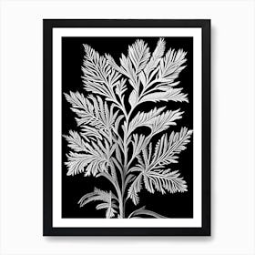 Hemlock Needle Leaf Linocut 1 Art Print