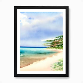 Galley Bay Beach 2, Antigua Watercolour Poster