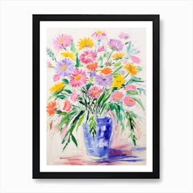 Flower Painting Fauvist Style Asters 4 Art Print