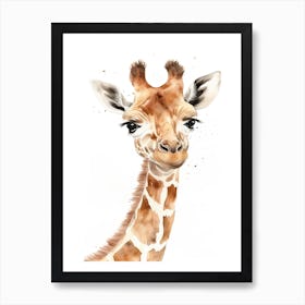 Baby Giraffe Watercolour Nursery 12 Art Print