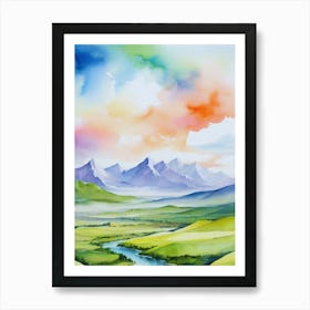 Watercolor Landscape Painting 4 Art Print