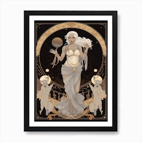 The Three Muses Black And Gold Art Print