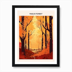 Fagus Forest Midcentury Travel Poster Art Print