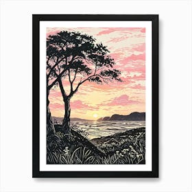 Sunset On The Beach 3 Art Print