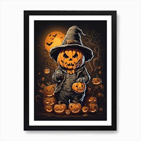 Halloween Pumpkin Witch 1 Art Print