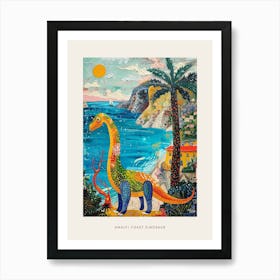 Dinosaur By The Amalfi Coast Painting 3 Poster Art Print