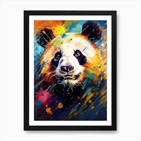 Panda Art In Abstract Expressionism Style 3 Art Print