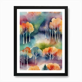 Watercolor Trees 5 Art Print