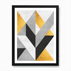 Collage with gold and black 5 Art Print