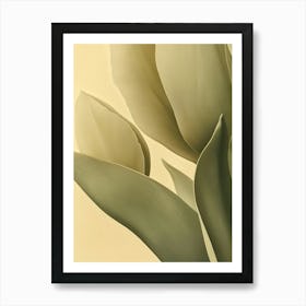 Green Beige Close Up Petals 5 Art Print