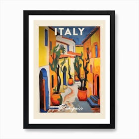 Pompeii Italy 3 Fauvist Painting Travel Poster Art Print