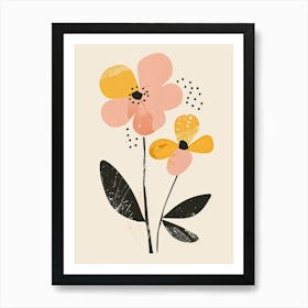 San Diego Flower Market Boho Minimalist Style 1 Art Print