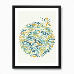 Groovy Splash [bright blue / green] Art Print