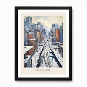 Winter City Park Poster High Line Park New York City 5 Art Print