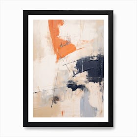 Navy And Orange Autumn Abstract Painting 9 Art Print