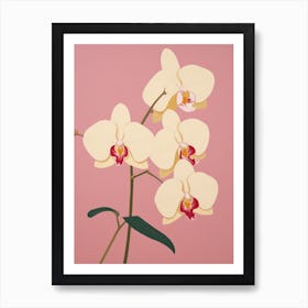 Orchids Flower Big Bold Illustration 3 Art Print
