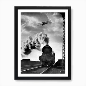 An Air Express And The Flying Scotsman, 1934 Art Print