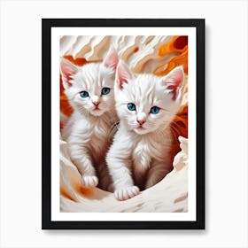 White Kittens 1 Art Print