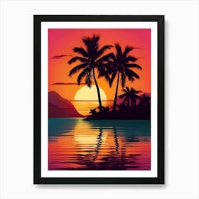 Sunset At The Beach 35 Art Print