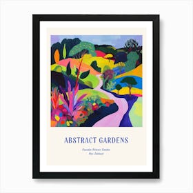 Colourful Gardens Dunedin Botanic Garden New Zealand 4 Blue Poster Art Print