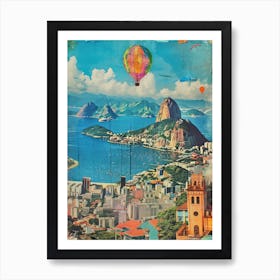 Rio De Janeiro   Retro Collage Style 2 Art Print