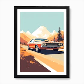 A Dodge Challenger In The The Great Alpine Road Australia 4 Art Print
