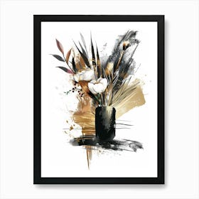 Abstract Flowers In A Vase 4 Art Print