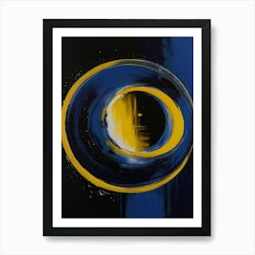 Blue And Yellow Circle Art Print