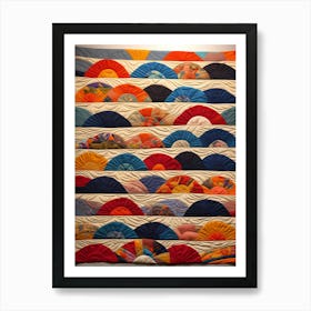 'Sunset Quilt', Many Suns Quilting Art, 1494 Art Print