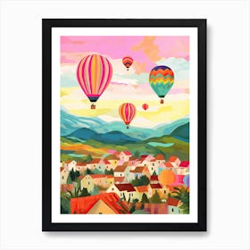 Capodoccia Turkey Hot Air Ballons Travel Painting Housewarming Art Print