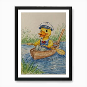 Duck In A Boat 8 Art Print