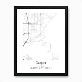 Draper,United States Minimalist Map Art Print