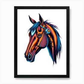 Brown Horse Head Illustration Art Print