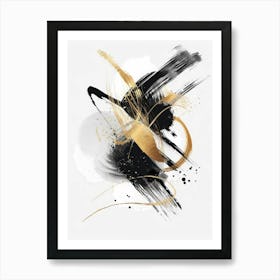 Abstract Black And Gold Painting 57 Art Print