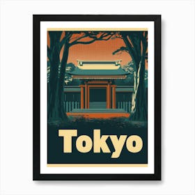 Aihrgdesign A Retro Travel Poster For Tokyo 2 Art Print