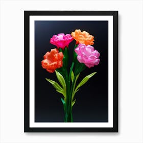 Bright Inflatable Flowers Carnations 2 Art Print