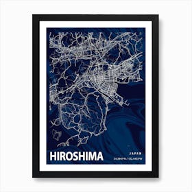 Hiroshima Crocus Marble Map Art Print