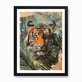 Kitsch Tiger Collage 1 Art Print