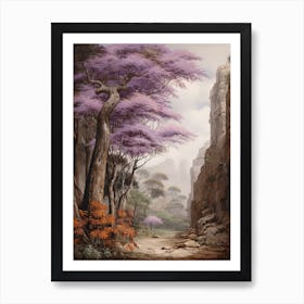 Vintage Jungle Botanical Illustration Jacaranda 1 Art Print